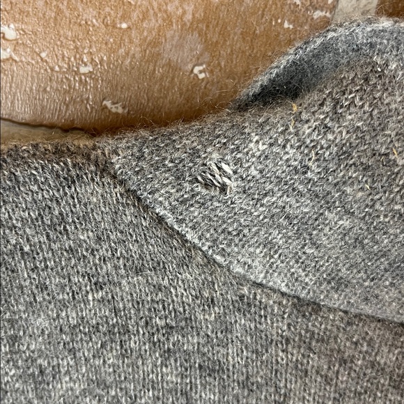 Max Studio 2 Ply Cashmere Cardigan Womens Grey Open Front Sweater Size M *flaw - Picture 7 of 14